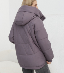 Women's quilted winter jacket with hood KORNELIA