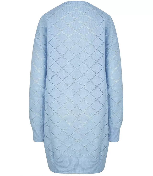 Długi ciepły kardigan ażurowy IZABELLA