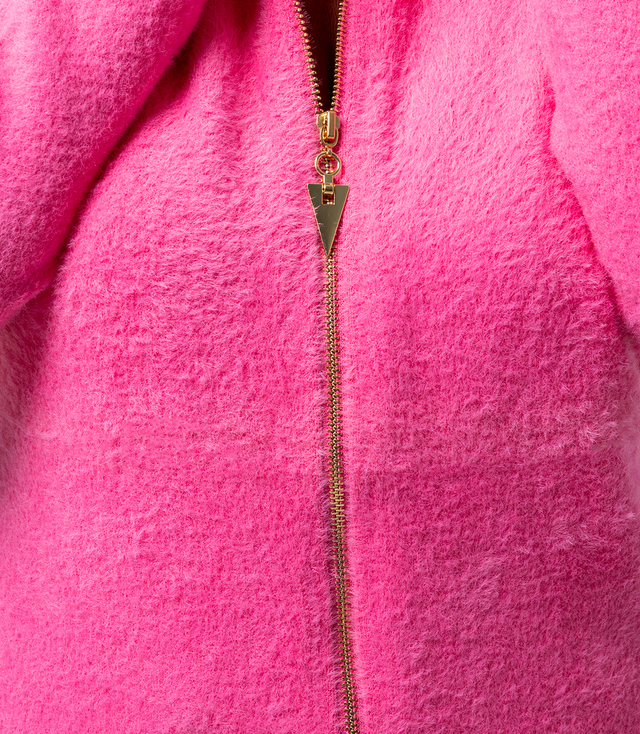 Warm cardigan sweater made of fluffy knit fabric GRAZYNA