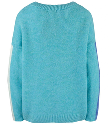 Warm women's sweater with colorful stripes in wool JULIA