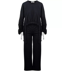 Tracksuit flared pants sweatshirt fitted set