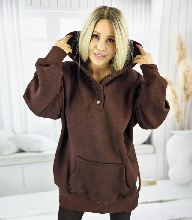 Warm, smooth oversize hooded sweatshirt JANET