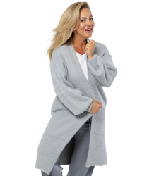 Kardigan z miękkiej dzianiny z włoskami puchaty ALBA