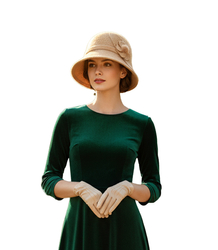 Women's hat cloche patch flower