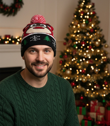 Winter Christmas hat with pom-pom - perfect for preze