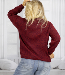 Warm women's oversize sweater boat neckline MARLENA