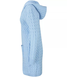 Braided plaid cardigan with hood ZUZA