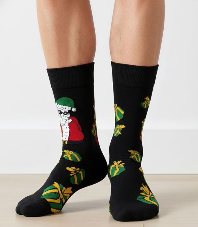 Men's Christmas socks - winter, warm, Christmas patterns