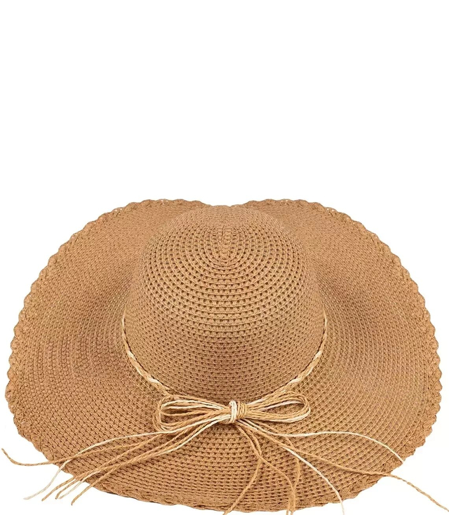 Large women's straw hat made of organic raffia