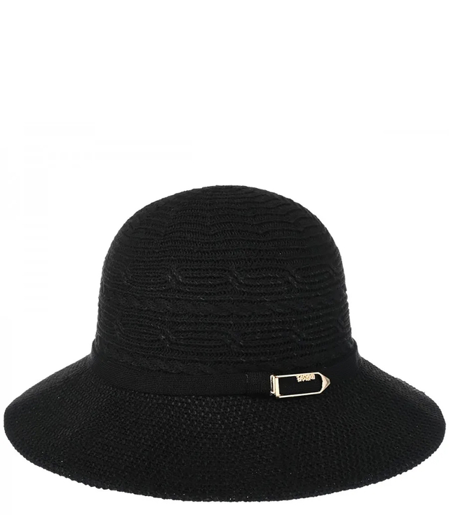 Braided BUCKET HAT with decorative headpiece and buckle