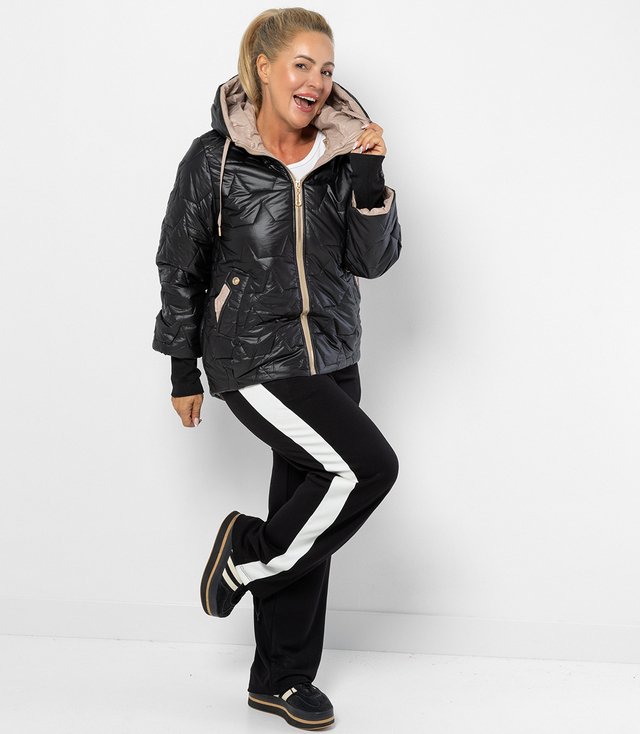 Quilted autumn winter jacket with hood MILANO