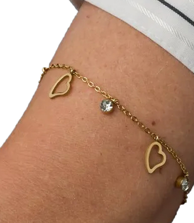 Elegant gold women's steel bracelet