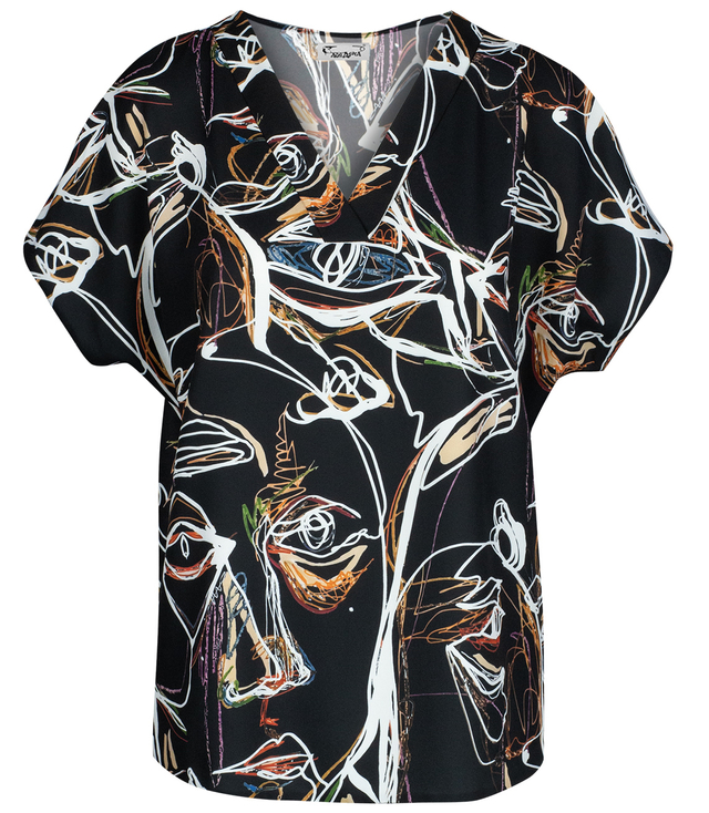 Elegant V-neck blouse with DIANA patterns