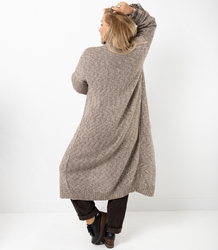 Long warm melange cardigan AURORA