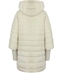 Warm quilted jacket with a drawstring hood and sleeves