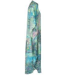Long ethnic BAT dress with colorful patterns, NOVENTA silk