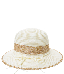 Women's straw hat chapeau-cloche gold thread