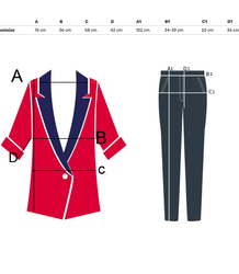 Garnitur Damski OVERSIZE Marynarka Efekt Koszuli Spodnie Wide