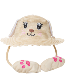 Children's hat with a dog's face and lifting ears