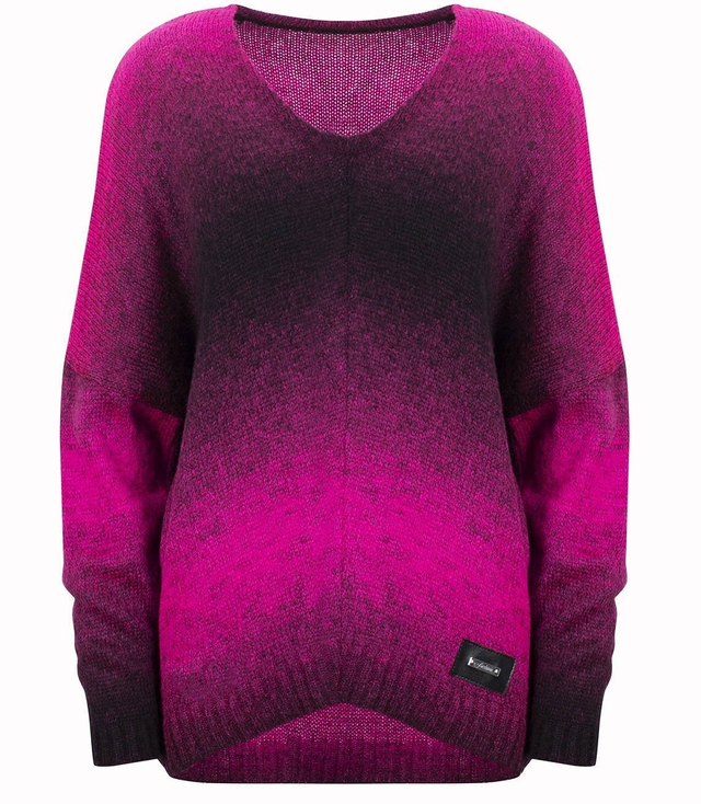 Ciepły damski sweter oversize piękny OMBRE