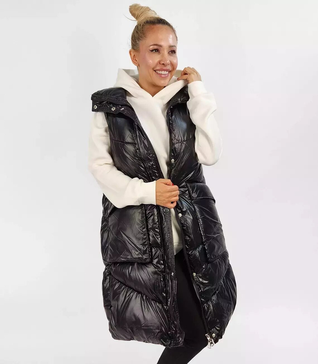 Women's Long Sleeveless Vest Pockets