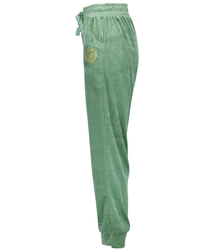 Velour sweatpants tied with decorative V WIKI
