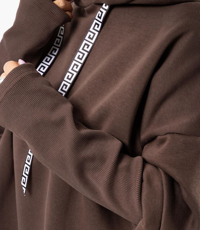 Women's sweatshirt with longer back and ribbed hem VERONICA