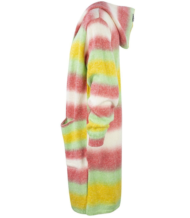 Długi GRUBY sweter KARDIGAN bufiasty Rękaw