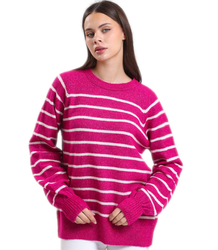 Warm women's fashionable striped sweater ANNA