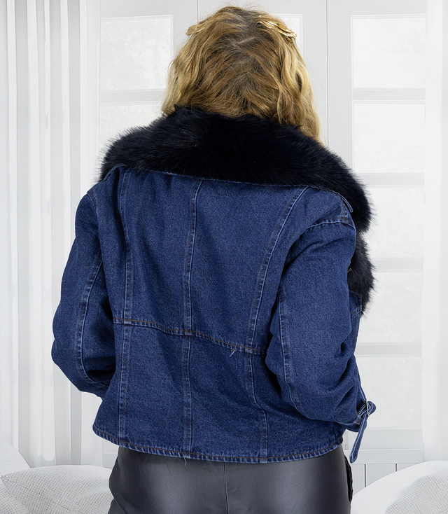 Kurtka jeansowa z kożuszkiem DENIM DIVA