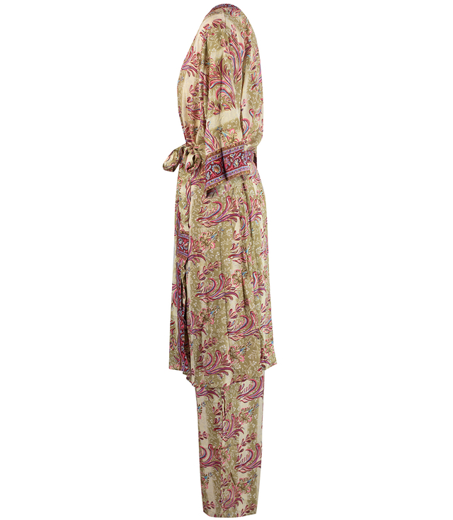 A colorful set of pants and kimono with boho hippie ethnic patterns MANDALA