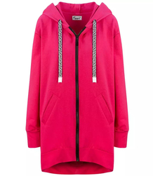 Oversized plain long back parka sweatshirt