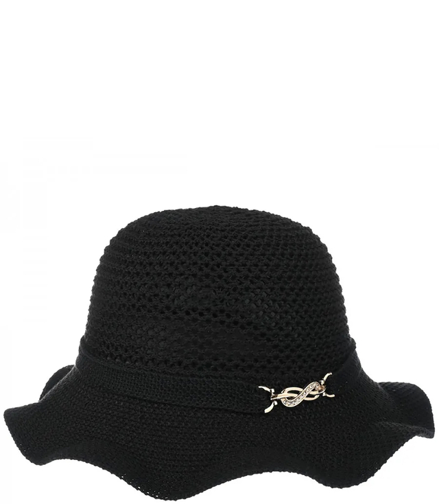 Braided BUCKET HAT with wavy brim