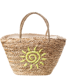 Mega large summer bag braided basket lined sunshine