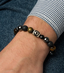 Men's bracelet with natural stones