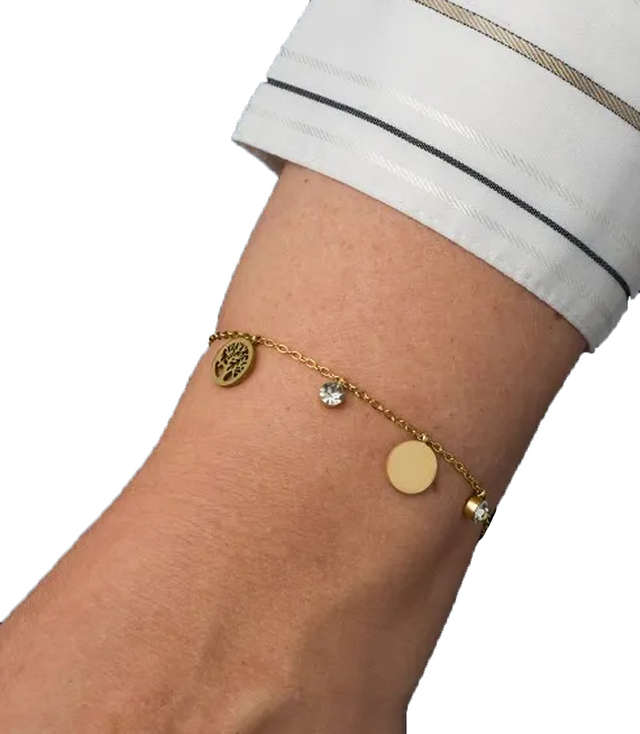 Elegant gold women's steel bracelet