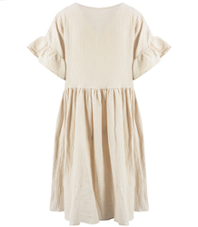 MARIA oversize muslin midi dress with ruffles