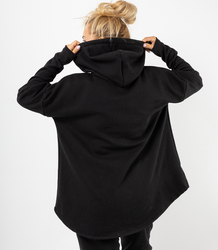Women's sweatshirt with longer back and ribbed hem VERONICA