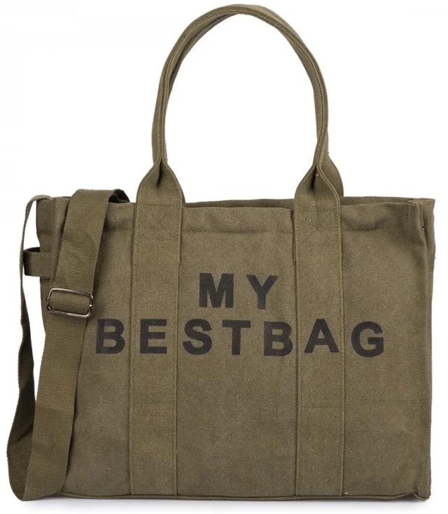 Large shopper bag one-color with the inscription "My Bestbag"