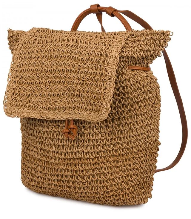 Backpack boho braided straw summer stylish for summer 