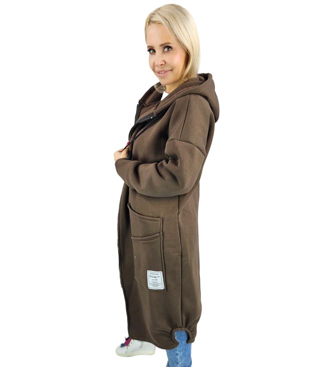 Long women's hoodie. Warm, nice material. Zipper BETH
