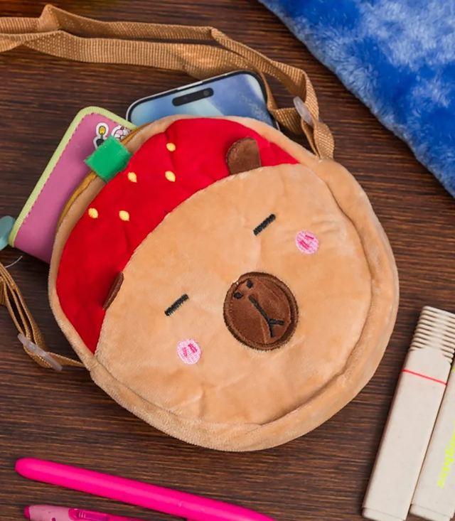 Children's round teddy bear plush bag