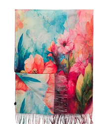 Square shawl scarf for women with tassels AGRAFKA