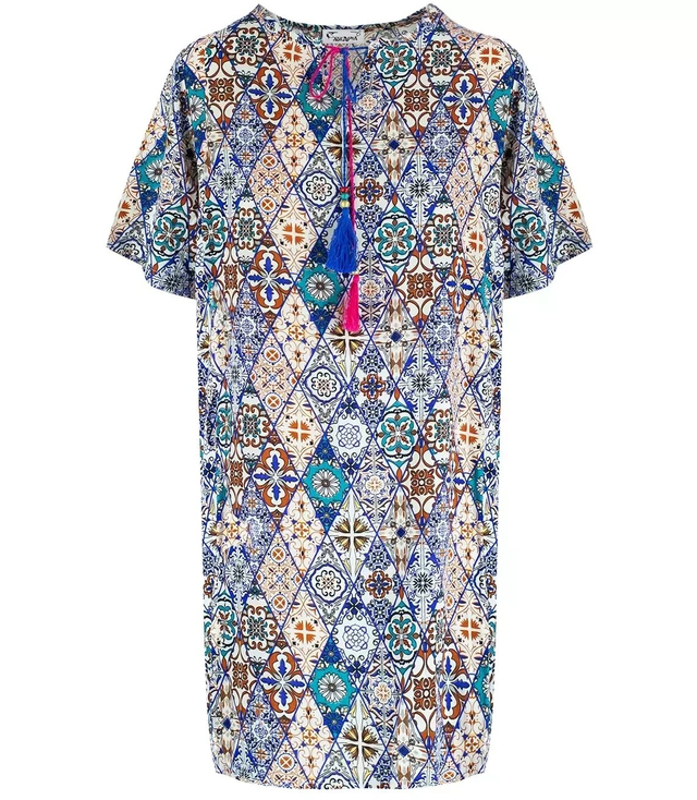 Summer dress loose tunic colorful patterns NINA