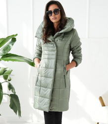 Long elegant quilted insulated coat for women AMELIA