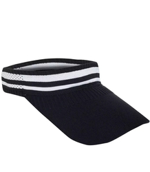 Fabric visor with elastic band in stripes