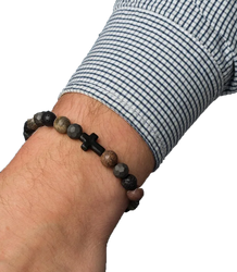 Men's bracelet with natural stones