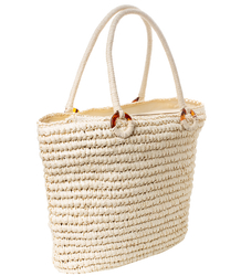 Summer bag shoulder shopper bag braided decorative circles 