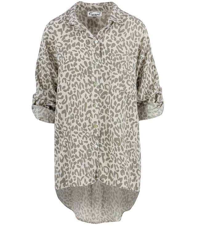 Long shirt shirt with leopard print PAMELA