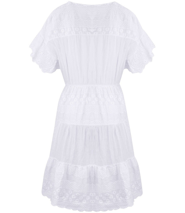 BIAŁA sukienka z Ażurowym HAFTEM MINI lato